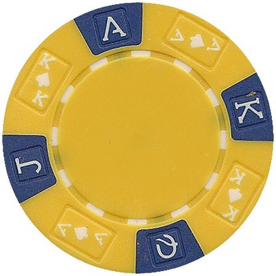 11.5 Gram Abs Ace King Tri Color Yellow Poker Chips - Blank