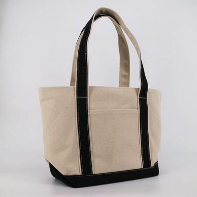 Large Cotton Canvas Classic Resort Tote Bag
