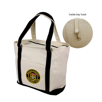 18oz Jumbo Zippered Cotton Canvas Boat Tote